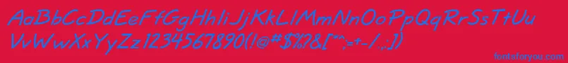 JottflfBolditalic Font – Blue Fonts on Red Background