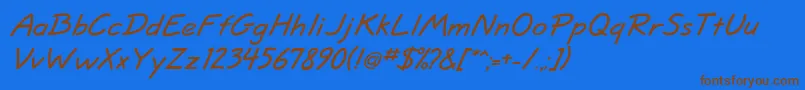 JottflfBolditalic Font – Brown Fonts on Blue Background