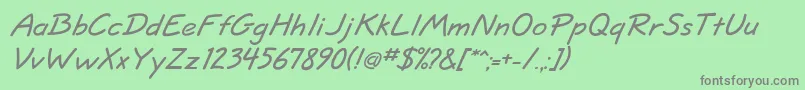 JottflfBolditalic Font – Gray Fonts on Green Background