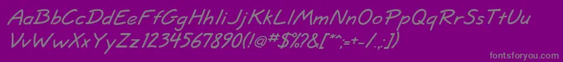 JottflfBolditalic Font – Gray Fonts on Purple Background
