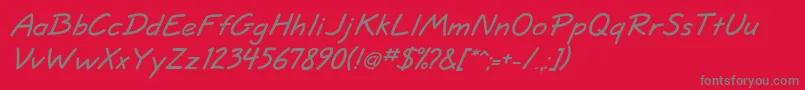 JottflfBolditalic Font – Gray Fonts on Red Background