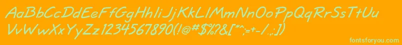 JottflfBolditalic Font – Green Fonts on Orange Background