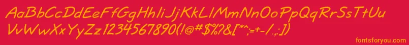 JottflfBolditalic Font – Orange Fonts on Red Background