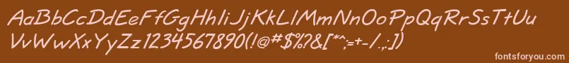 JottflfBolditalic Font – Pink Fonts on Brown Background