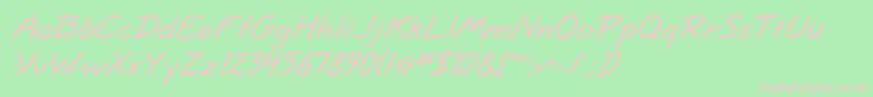 JottflfBolditalic Font – Pink Fonts on Green Background