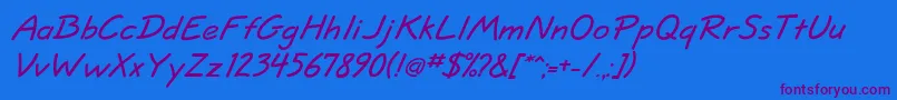 JottflfBolditalic Font – Purple Fonts on Blue Background