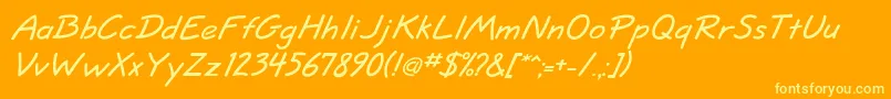 JottflfBolditalic Font – Yellow Fonts on Orange Background
