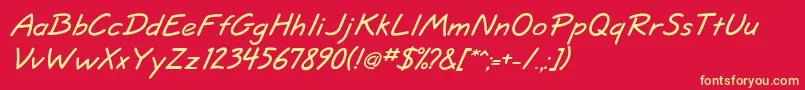 JottflfBolditalic Font – Yellow Fonts on Red Background