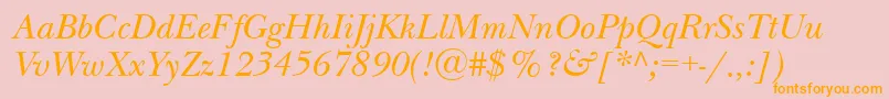 NewbaskervilleattItalic Font – Orange Fonts on Pink Background