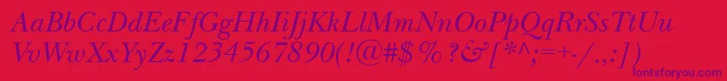 NewbaskervilleattItalic Font – Purple Fonts on Red Background