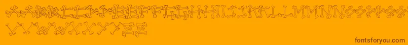 Шрифт Bones2 – коричневые шрифты на оранжевом фоне
