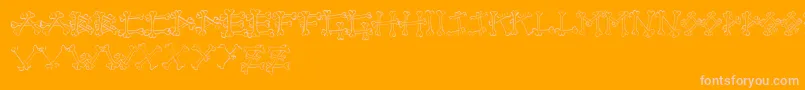 Bones2-Schriftart – Rosa Schriften auf orangefarbenem Hintergrund