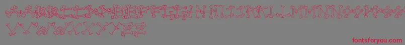 Bones2 Font – Red Fonts on Gray Background
