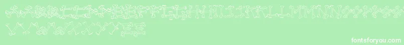 Bones2 Font – White Fonts on Green Background