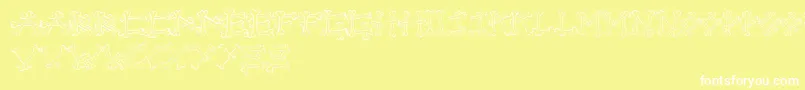 フォントBones2 – 黄色い背景に白い文字