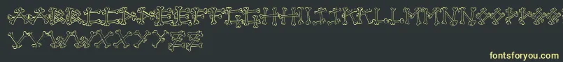 Bones2 Font – Yellow Fonts on Black Background