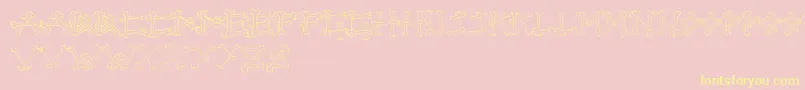 Bones2 Font – Yellow Fonts on Pink Background