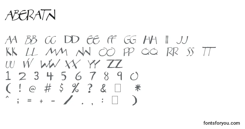 A fonte Aberatn – alfabeto, números, caracteres especiais