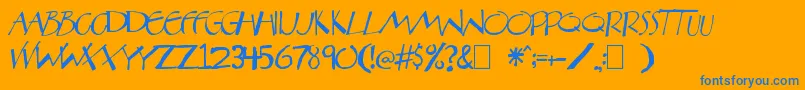 Aberatn Font – Blue Fonts on Orange Background