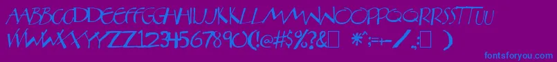 Aberatn Font – Blue Fonts on Purple Background