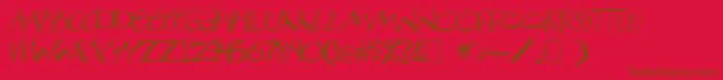 Aberatn-Schriftart – Braune Schriften auf rotem Hintergrund