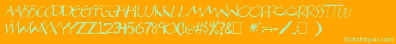 Aberatn-Schriftart – Grüne Schriften auf orangefarbenem Hintergrund