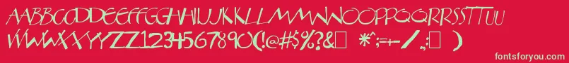 Aberatn Font – Green Fonts on Red Background