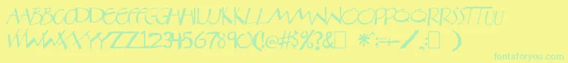 Aberatn Font – Green Fonts on Yellow Background