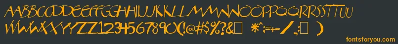 Aberatn-Schriftart – Orangefarbene Schriften auf schwarzem Hintergrund