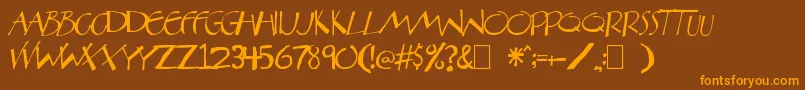 Aberatn Font – Orange Fonts on Brown Background