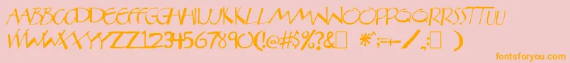 Aberatn-Schriftart – Orangefarbene Schriften auf rosa Hintergrund