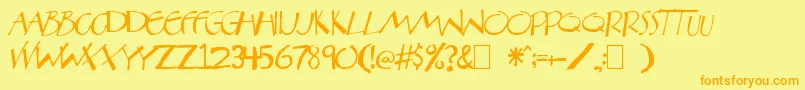 Aberatn Font – Orange Fonts on Yellow Background