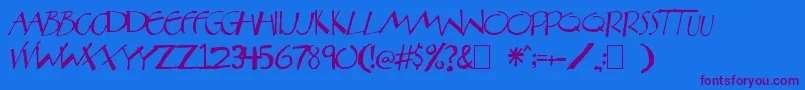 Aberatn Font – Purple Fonts on Blue Background