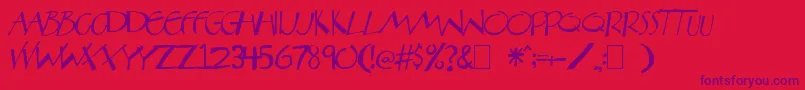 Aberatn Font – Purple Fonts on Red Background