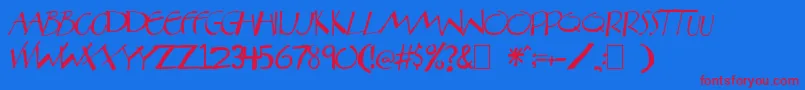 Aberatn-fontti – punaiset fontit sinisellä taustalla