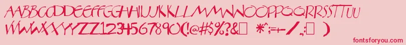 フォントAberatn – ピンクの背景に赤い文字
