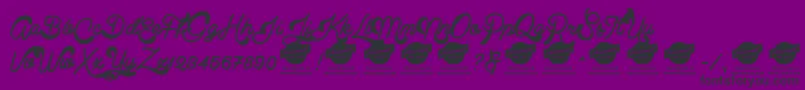 Шрифт ClearlinePersonalUseOnly – чёрные шрифты на фиолетовом фоне