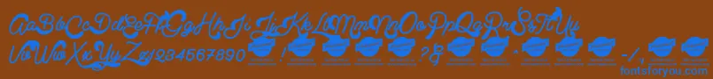 ClearlinePersonalUseOnly Font – Blue Fonts on Brown Background