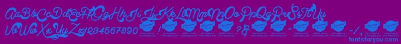 ClearlinePersonalUseOnly-Schriftart – Blaue Schriften auf violettem Hintergrund