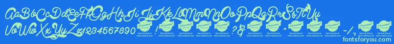 ClearlinePersonalUseOnly Font – Green Fonts on Blue Background