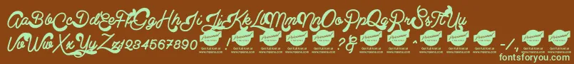 ClearlinePersonalUseOnly Font – Green Fonts on Brown Background