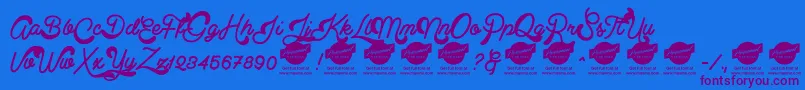 Police ClearlinePersonalUseOnly – polices violettes sur fond bleu