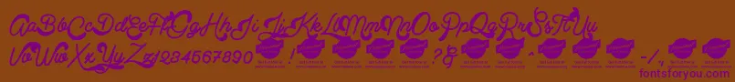 ClearlinePersonalUseOnly Font – Purple Fonts on Brown Background