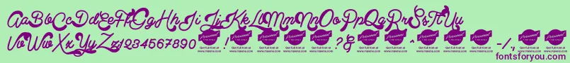 ClearlinePersonalUseOnly Font – Purple Fonts on Green Background