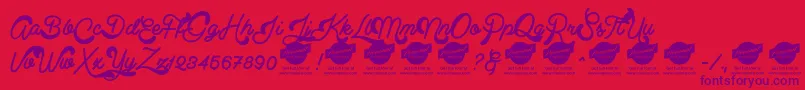 ClearlinePersonalUseOnly Font – Purple Fonts on Red Background