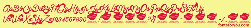 ClearlinePersonalUseOnly Font – Red Fonts on Yellow Background