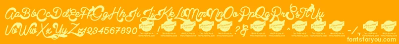 ClearlinePersonalUseOnly-fontti – keltaiset fontit oranssilla taustalla
