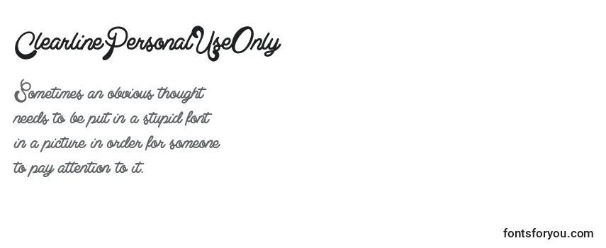 ClearlinePersonalUseOnly Font
