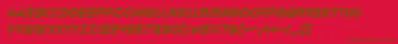 YoureGoneItalic Font – Brown Fonts on Red Background