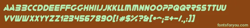YoureGoneItalic-fontti – vihreät fontit ruskealla taustalla